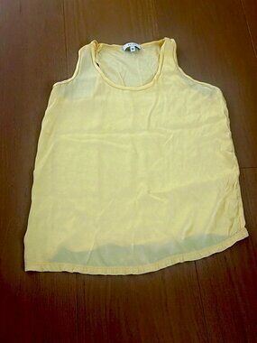 REISS Silk-Front Cami Top in Lemon Yellow Size XS